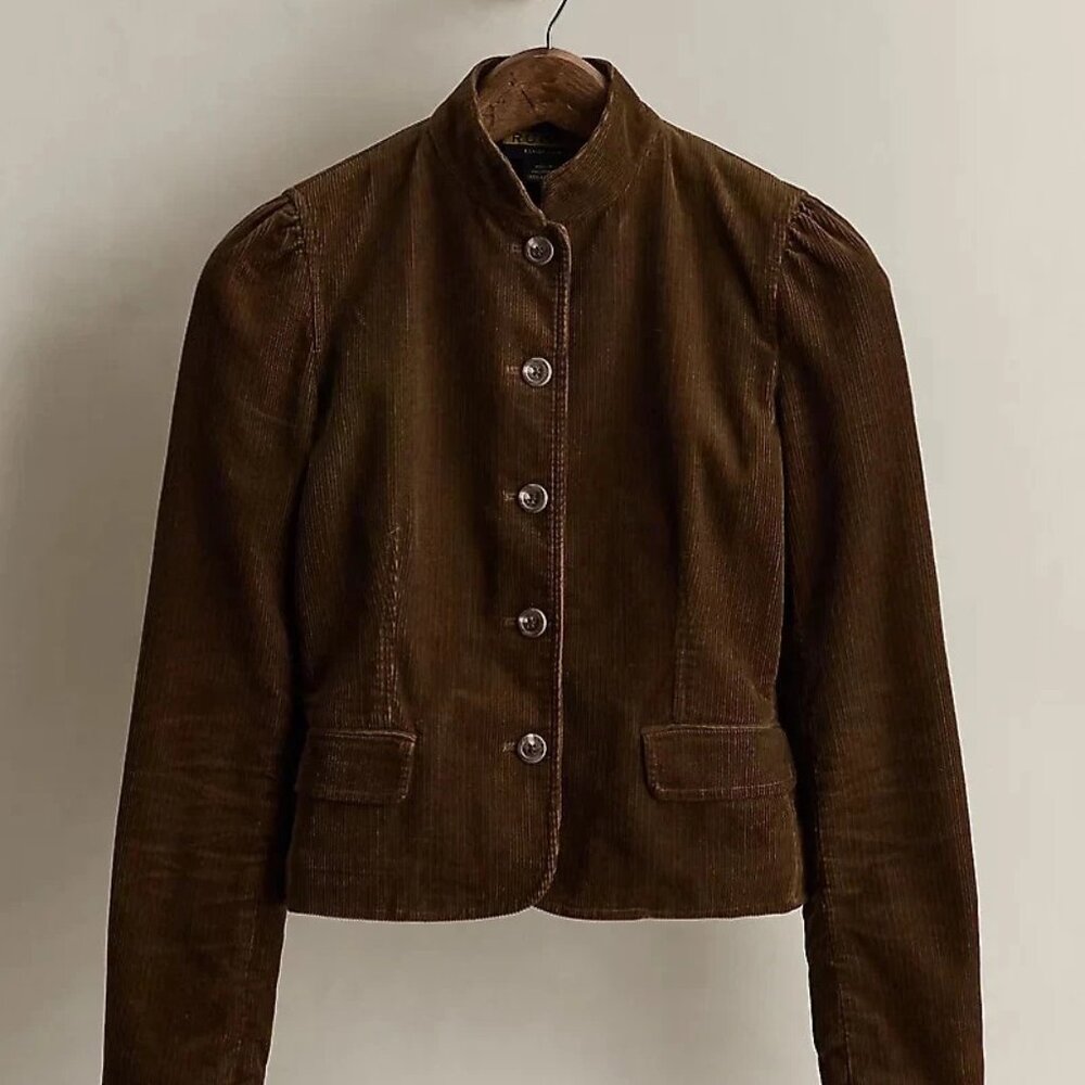 $795 Vintage Women's 2007 Rugby Ralph Lauren Brown Corduroy Jacket - Size 2